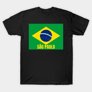 São Paulo City in Brazilian Flag T-Shirt